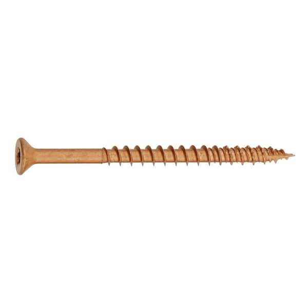 10 x 2-3/4 in. Brown 6-Lobe Torx Drive Exterior Flat Head Multi-Material Screw 1 lbs.-Box (69-Piece)