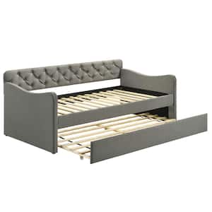 Rahul Gray Twin Upholstered Daybed with Trundle and Care Kit