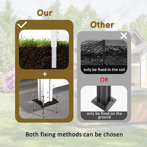 5 ft. x 6.5 ft. (2-Panels) Outdoor Fir Wood Flat Top Privacy Fence Screen with Metal Stakes for Soft and Hard Ground