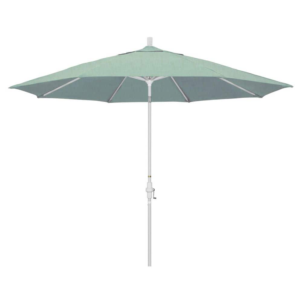 11 ft. Matted White Aluminum Market Patio Umbrella with Aluminum Ribs Collar Tilt Crank Lift in Spa Sunbrella price history on PriceWatchPro