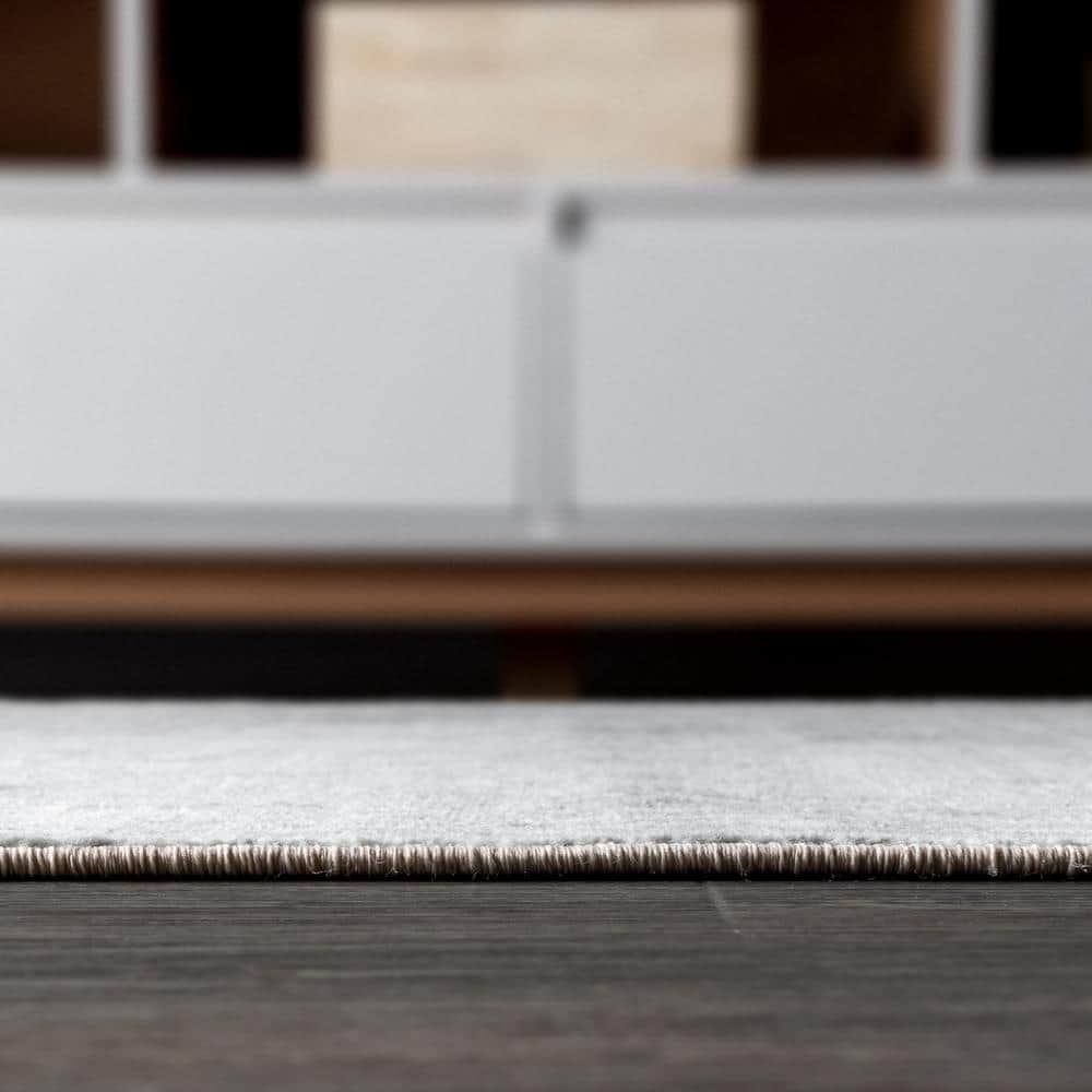 Elegant Handmade 8x8 Square Gray Synthetic Area Rug