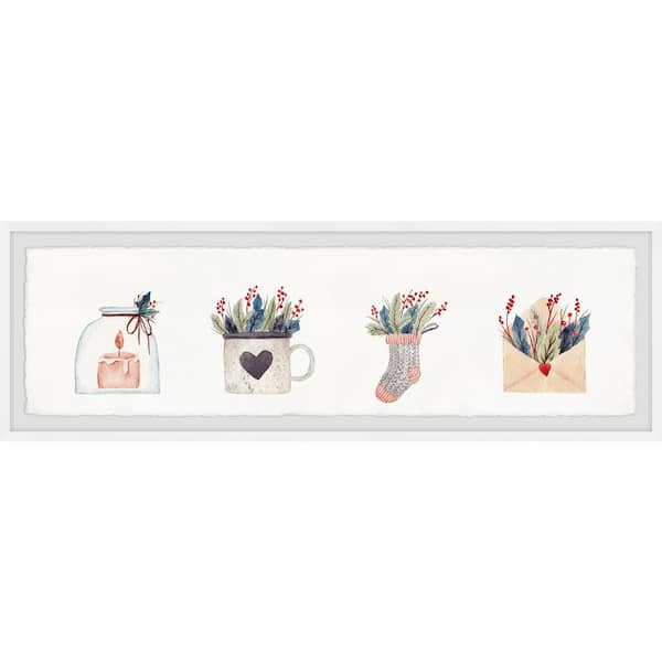 Unbranded "Feathers and Jars" by Marmont Hill Framed Home Art Print 15 in. x 45 in. .