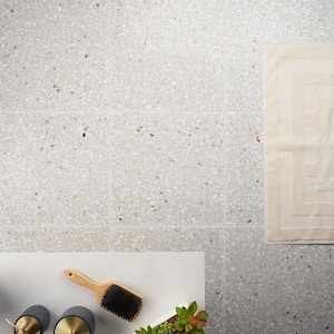 Raleigh Dove 16.14 in. x 16.14 in. Polished Terrazzo Cement Floor and Wall Tile (3.61 sq. ft./Case)