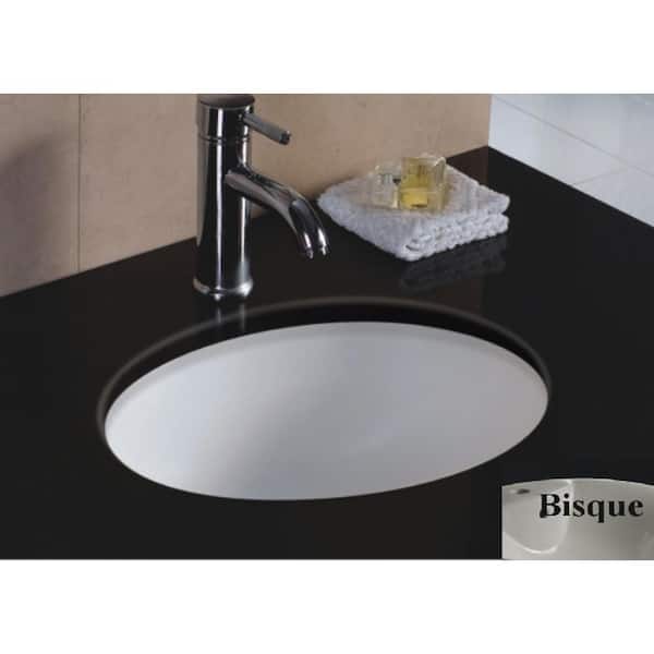 Wells Rhythm Series 17 in. Oval Undermount Single Bowl Bathroom Sink in Bisque