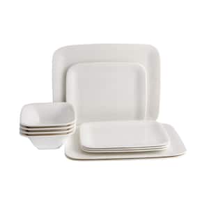 Bach 12-Piece White Porcelain Dinnerware Place Setting (Serving Set for 4)