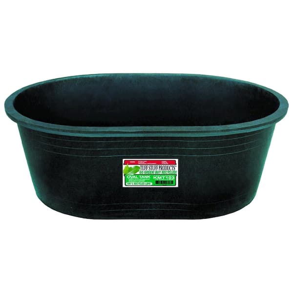 Tuff Stuff Heavy-Duty 15 Gal. Oval Water, Feed or Storage Tank Tub in Black