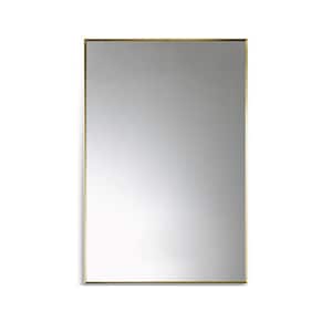 Sassi 24 in. W x 36 in. H Small Rectangular Aluminum Framed Wall Bathroom Vanity Mirror in Brushed Gold