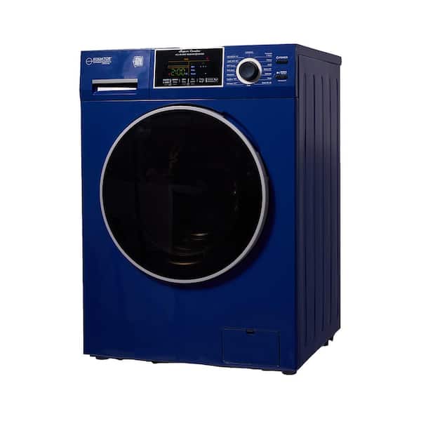 24 in. 1.9 cu.ft. Digital Compact 110V Vented/Ventless 18 lbs Washer Dryer Combo 1400 RPM in Blue