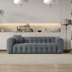 Marsi 87 in. Square Arm 3-Seater Sofa in Gray