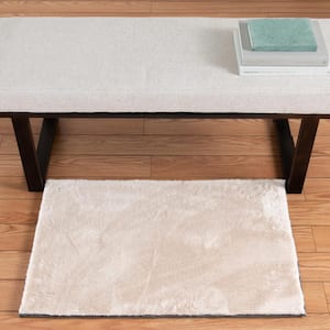 Piper Cream 2 ft. x 3 ft. Solid Polyester Scatter Area Rug