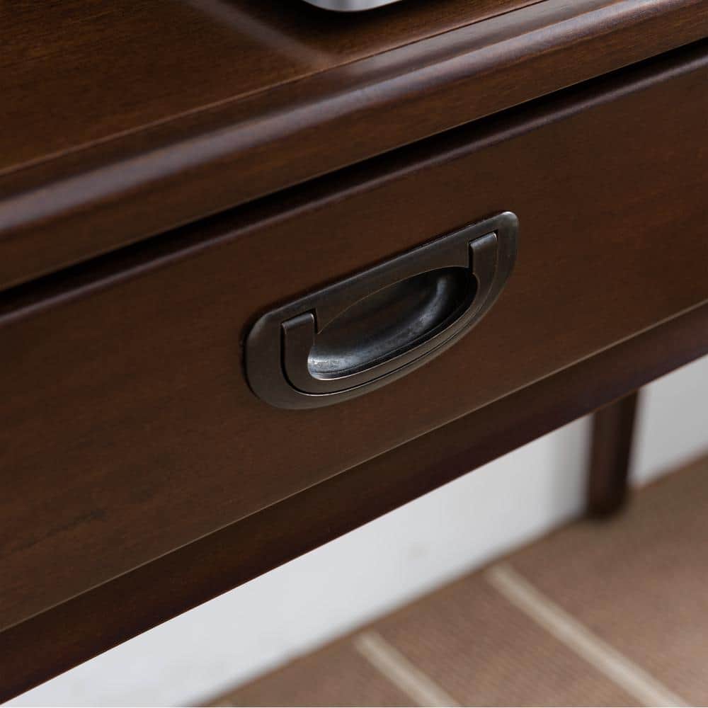 Stratus 42" Dark Cherry Wood Writing Desk with Drawer