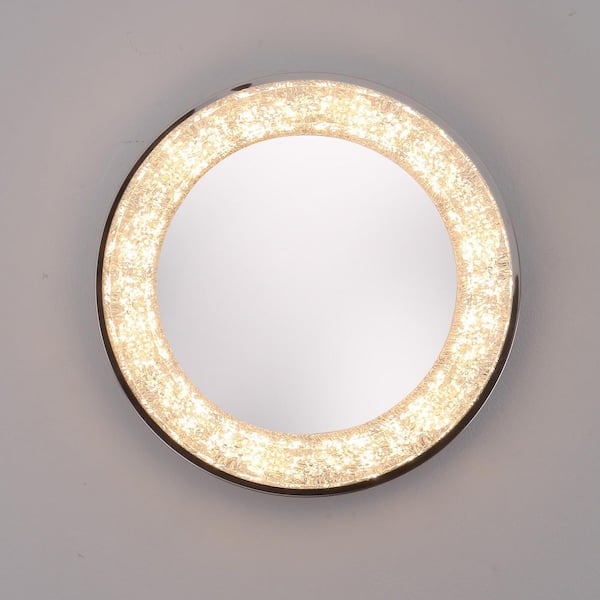 Genoci 12.2 in. 20-Watt Modern Round Chrome Dimmable Integrated