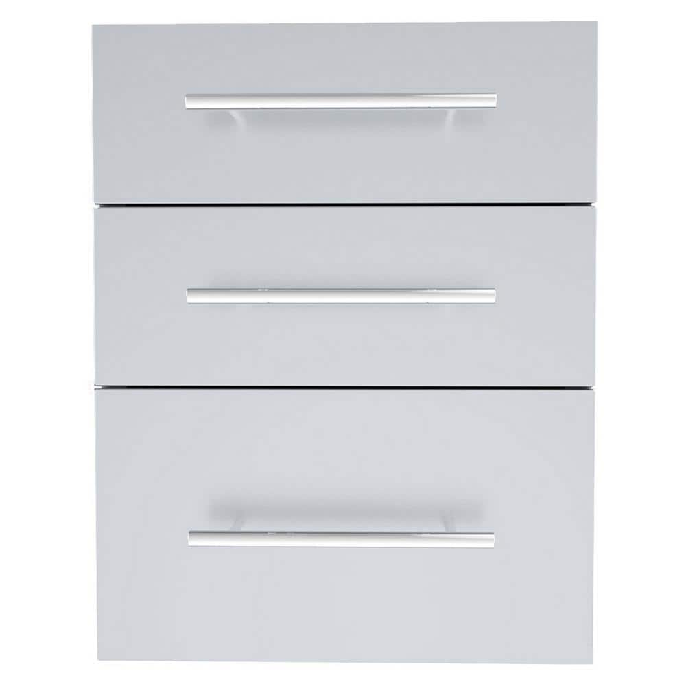 Designer Series Raised Style 18 in. x 23 in. 304 Stainless Steel Triple Drawer -  Sunstone, DE-TD23