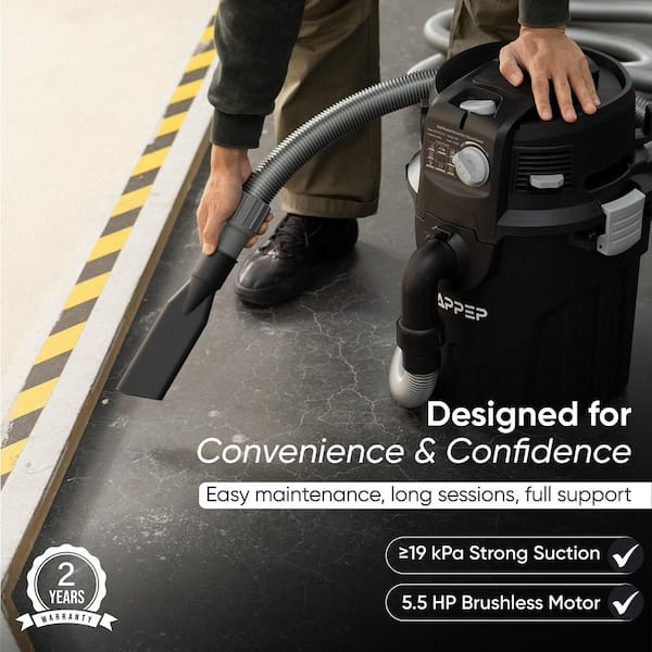 6 Gal. 5.5 Peak HP Portable Wall Mount Shop Vacuum Wet Dry Vac and Blower with Filter Dust Bag and 2-Attachments