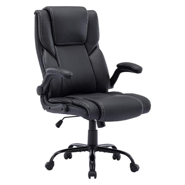 Pinksvdas Black Faux Leather Big and Tall Home or Commercial Office Desk  Chair with Executive Chairs T5065-WT PRO - The Home Depot