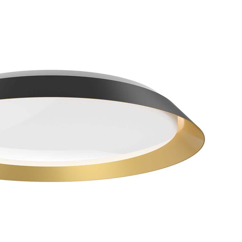 Jasper Black/Gold LED Flush Mount Ceiling Light, 23.13"
