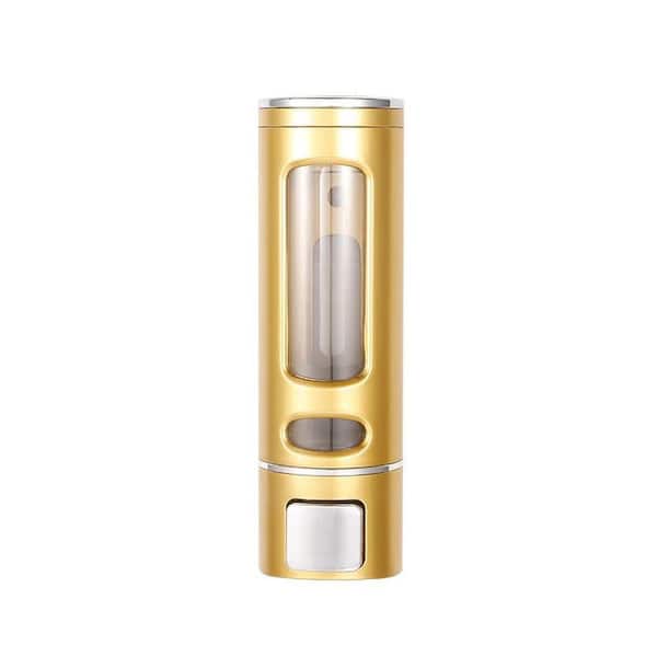 Gold Wall-Mount Liquid Soap Dispenser, Single-Chamber Manual Pump, 400 ML
