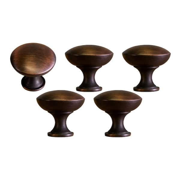 Design House Mushroom Knob 1-1/4 in. Bronze Cabinet Knob Hardware Value Pack (5 per Pack)