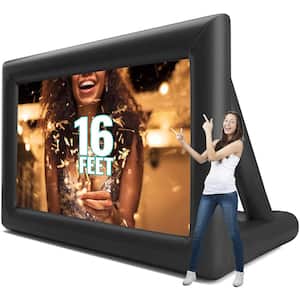 16 ft. Outdoor Inflatable Mega Movie Projector Screen Supports Front & Rear Projection with Blower, Carry Bag