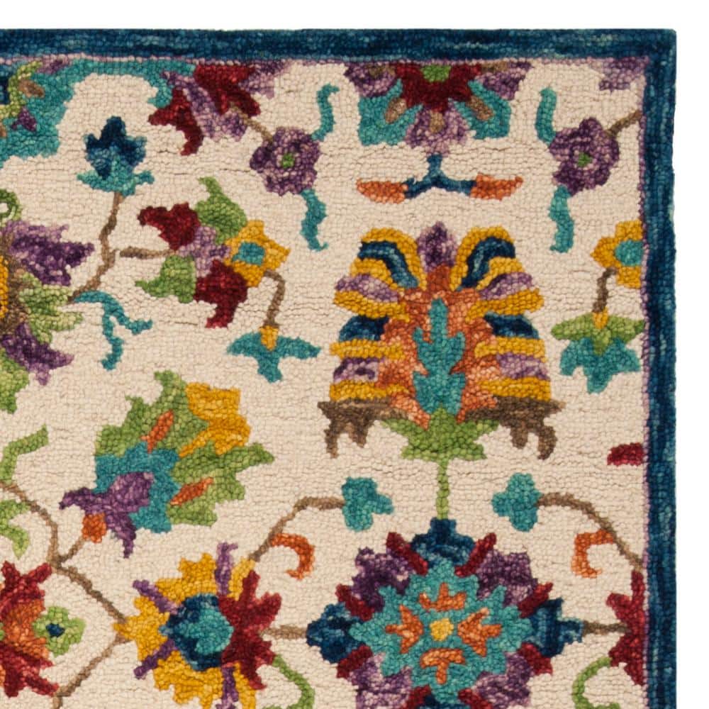 Hand-Tufted Chic Blue Wool 8' x 10' Area Rug with Non-Slip Feature