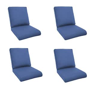 Modern 22 in. x 25 in. 8-Piece Deep Seating Outdoor Lounge Chair Cushion Set in Blue (4-Set)