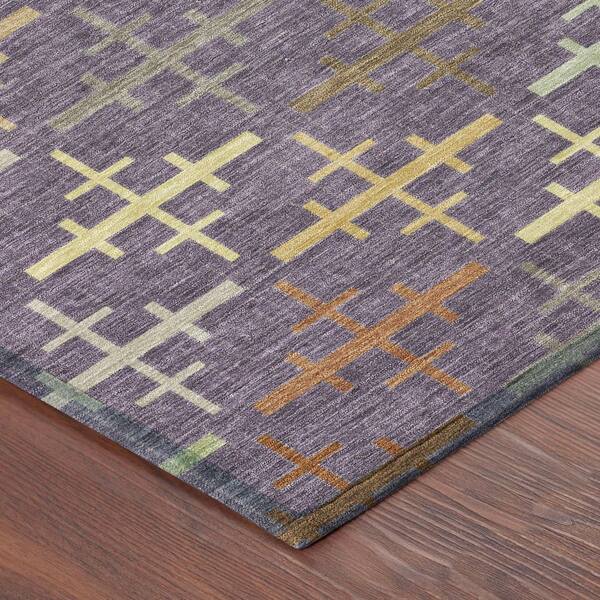 Chantille Machine Washable Indoor/Outdoor Abstract ACN2850 Plum 5 ft. x 7 ft. 6 in. Area Rug