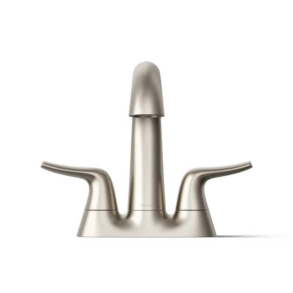 KOHLER Easmor 4 in. Centerset Double Handle Bathroom Faucet in Vibrant Brushed Nickel