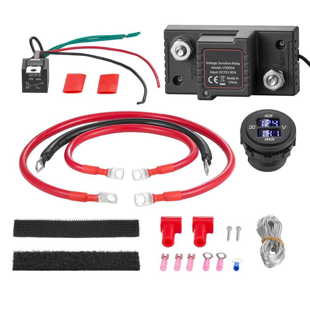 Dual Battery Isolator Kit with Voltmeter, LCD Screen, 12-Volt 80 Amp, Manual and Automatic VSR Voltage Sensitive Relay price history on PriceWatchPro