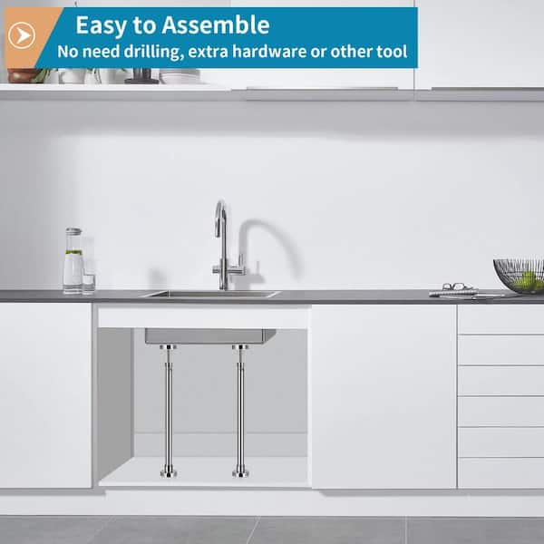 Numhew Adjustable Stainless Steel Undermount Sink Bracket - 2-Pack