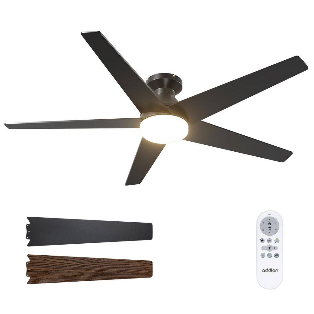 52 in. Indoor Black Ceiling Fan with Remote Control Integrated LED Low Profile 3CCT Dimmable Noiseless price history on PriceWatchPro