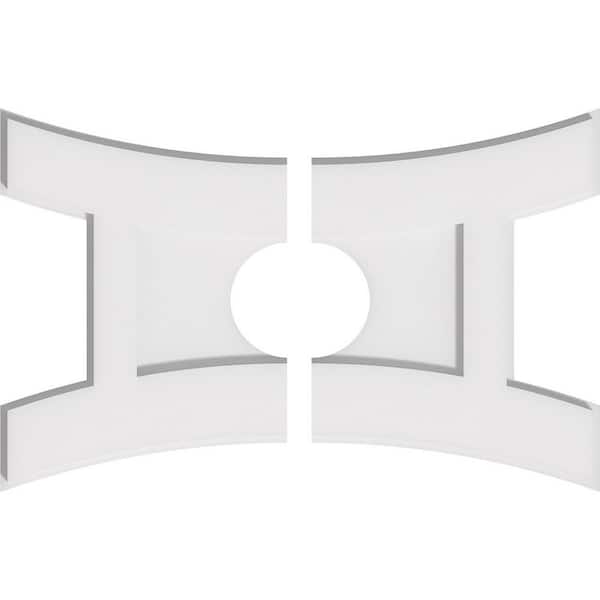 Ekena Millwork 20 in. W x 13-3/8 in. H x 4 in. ID x 1 in. P Haven Architectural Grade PVC Contemporary Ceiling Medallion (2-Piece)