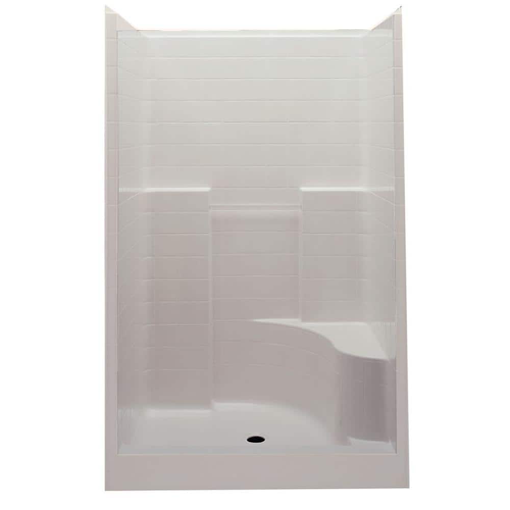 Everyday 60 in. x 35 in. x 76 in. 1-Piece Shower Stall with Right Seat and 