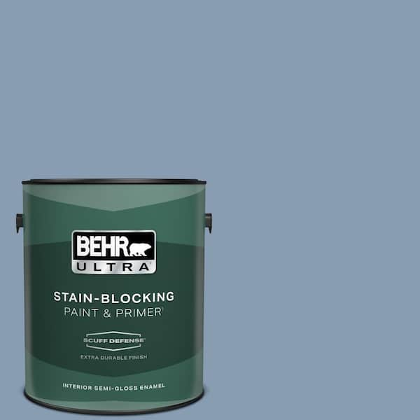 BEHR ULTRA 1 gal. #S520-4 Private Jet Extra Durable Semi-Gloss Enamel Interior Paint & Primer