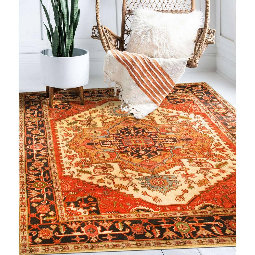 Ivory Hand-Knotted Wool Traditional Serapi Rug, 2'6 x 8'