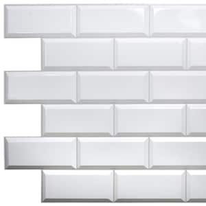 3D Falkirk Retro III 38 in. x 19 in. Pearl White Faux Tile PVC Decorative Wall Paneling (10-Pack)