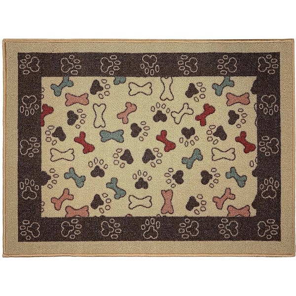 Doormat Pet Paw Beige 26 in. x 36 in. Polyamide Indoor Doormat