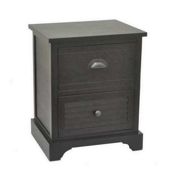 THREE HANDS 21.5 in. Black Wood Cabinet