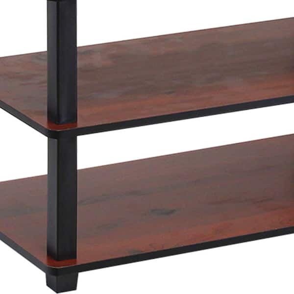 Furinno Turn-S-Tube 9-Pair Dark Cherry Shoe Rack 13080DC/BK - The