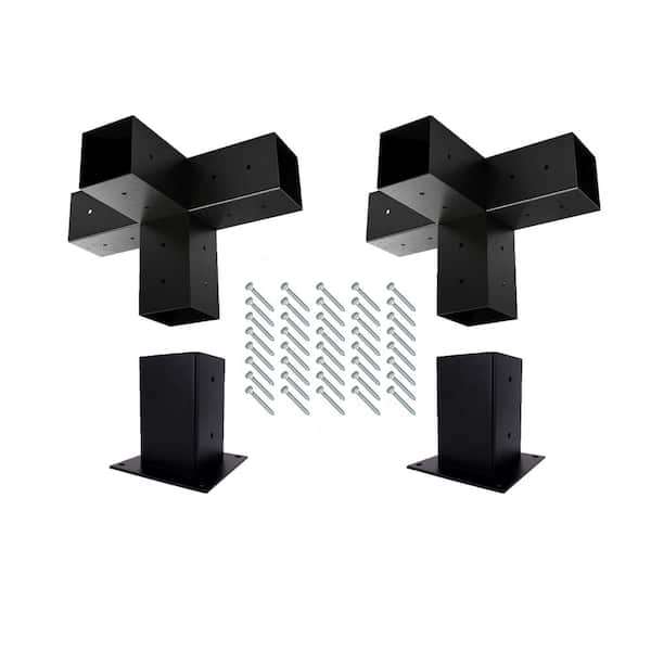 12 ft. x 12 ft. Powder Coated Steel 4-Way 4 in. x 4 in. Pergola Extender Bracket Kit
