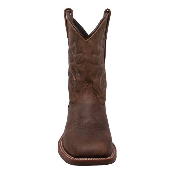 Platikly Men's Western Cowboy Boots - Brown, Size 13