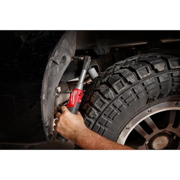 Milwaukee M12 FUEL 12V 3/8 in. Extended Reach High Speed Cordless Ratchet w/M12 LED Underhood Light & (2) M12 HO 2.5 Ah Batteries
