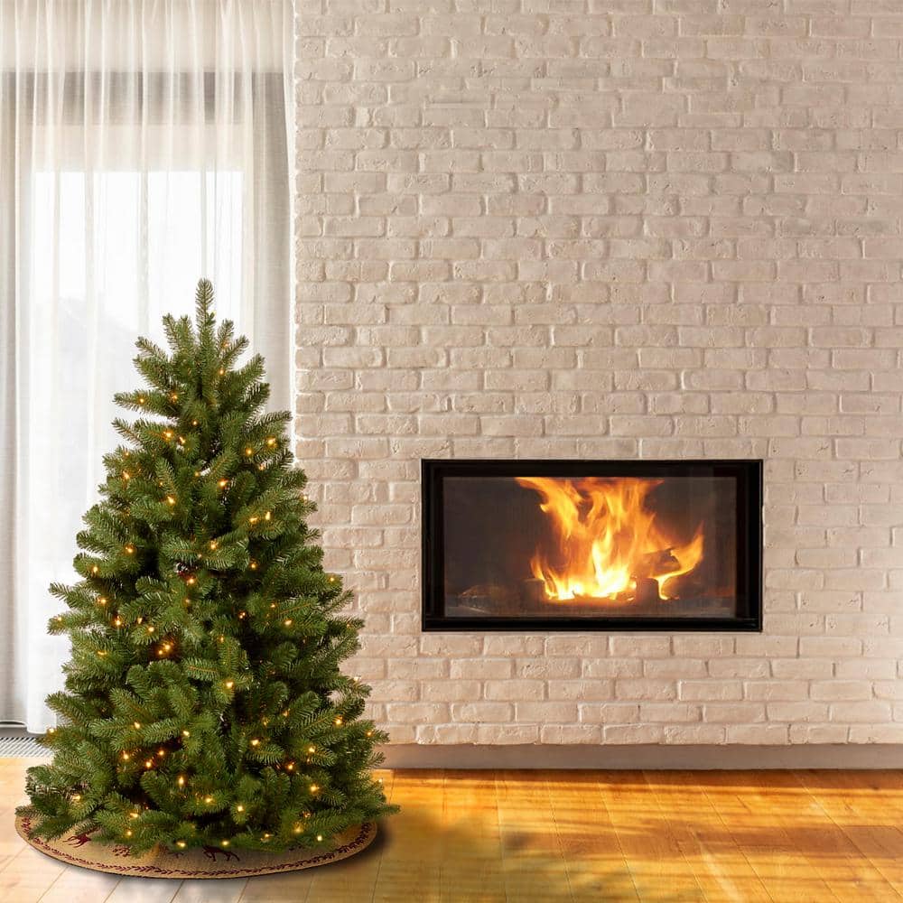 5' Prelit Newberry Spruce Artificial Christmas Tree with Dual Color LED Lights