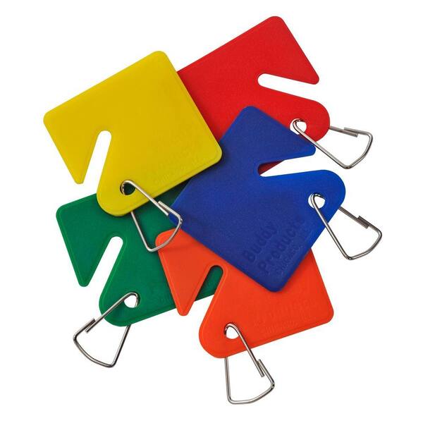 Buddy Products 15 Blank Plastic Key Tags Assorted Colors