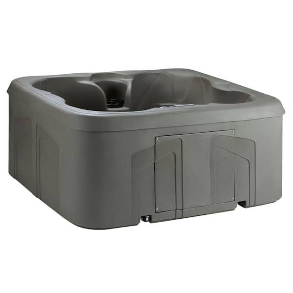 LS100 Taupe 4-Person Plug and 13-Jet 110-Voltage Play Square Hot Tub Spa with Black Cover