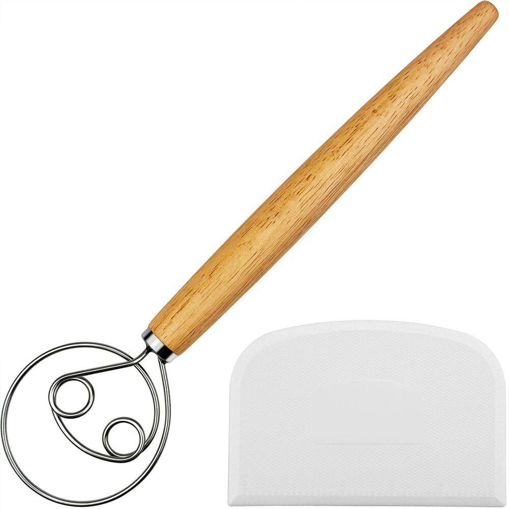 13-Piece Stainless Steel Danish Dough Whisk Set with Wooden Handle and Scraper, Rust-Proof, Easy to Clean price history on PriceWatchPro