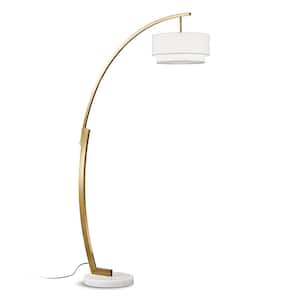 SAFAVIEH Merrigan Ginkgo 58.5 in. Gold Leaf Floor Lamp with Accent
