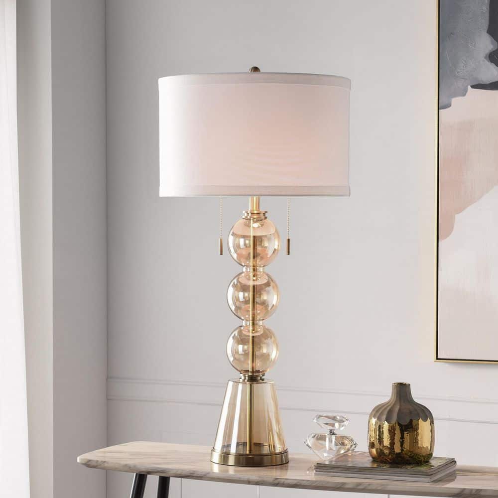 37.5 in. Gold Contemporary Bedside Table Lamp for Living Room with White Linen Shade price history on PriceWatchPro