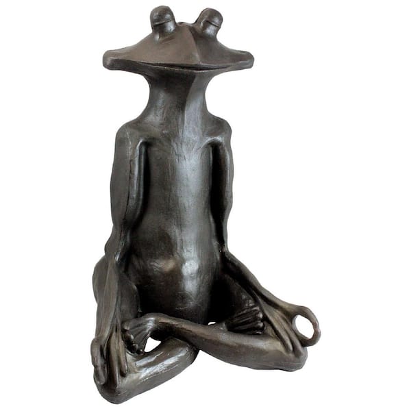 Emsco 21 in. Bronze Color Yoga Frog Lawn and Garden Statue