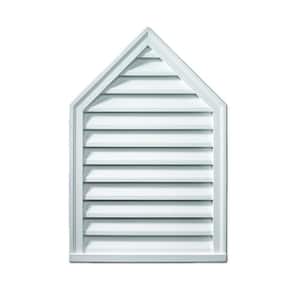 24 in. x 36 in. x 2 in. Polyurethane Decorative Peaked Louver Pitch 10/12