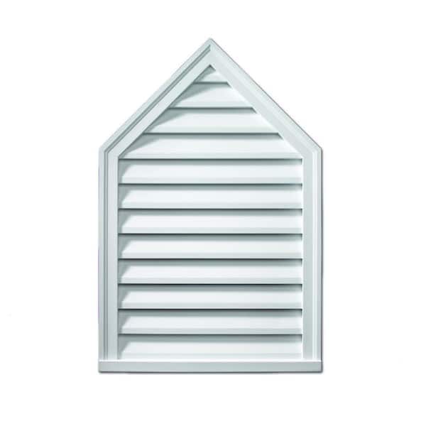 Fypon 24 in. x 36 in. x 2 in. Polyurethane Functional Peaked Louver Gable Vent